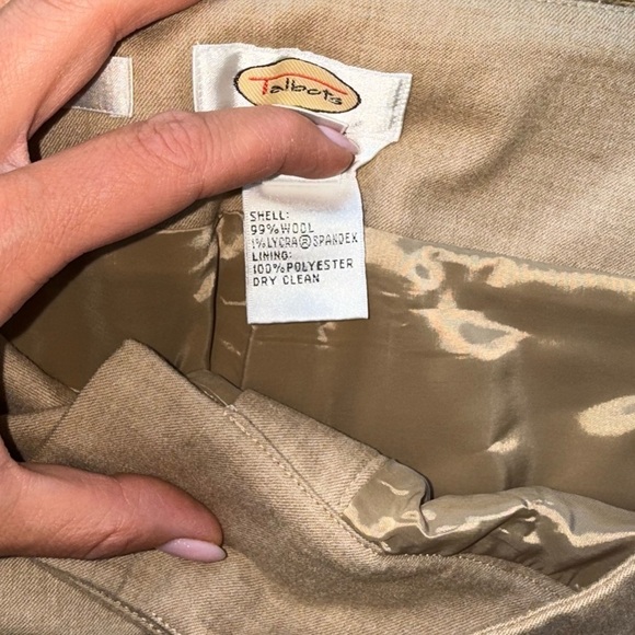 Talbots Womens Tan Relaxed Fit Wide Leg Pants size 14W Wool - Picture 4 of 8